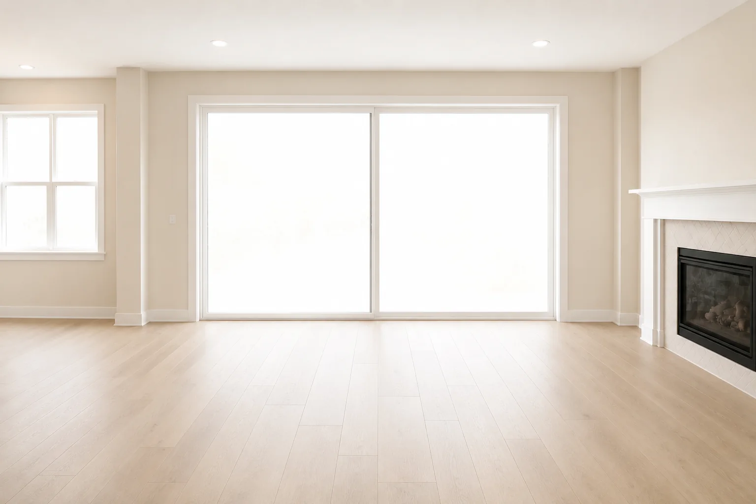 Empty living room before virtual staging